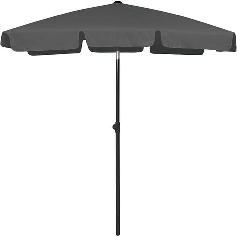 Parasol de Plage et Jardin Inclinable Rectangulaire en Polyester Anthracite 180 x 120 cm - PANGIVO (1/5)