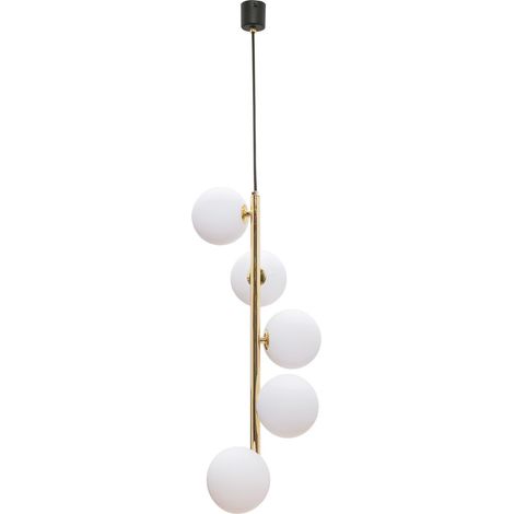 Zumaline ALI Lámpara de Techo Colgante Globe, Negro, Dorado, 5x G9