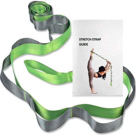 Sangle De Yoga - 244 Cm X 4 Cm - Sans Élasticité - 12 Boucles - Pour Physiothérapie Pilates Danse Gymnastique - 1 Pièce (1/5)