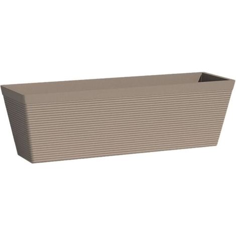 Jardinière - GARTEN-ID - Green Care Impact Taupe - 50 x 16 x 16 cm - 10 Jahre Garantie - 100% recycelbar - UV-/gelbeständig