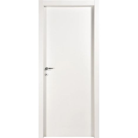 Puerta batiente modelo A blanca efecto frassino 90x210