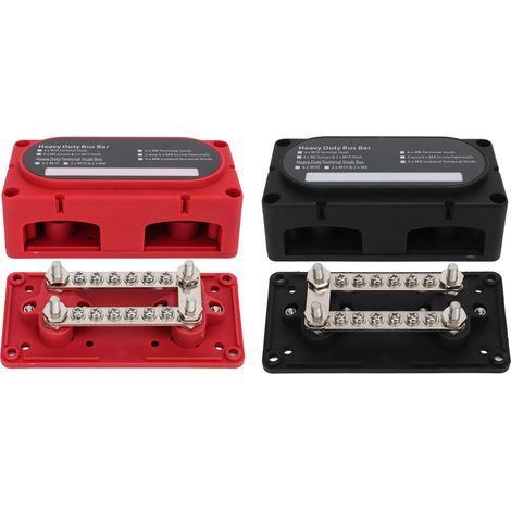 modules de barres omnibus robustes avec couvercle, 48 V CC, 100 A, ignifugés, pour voitures, camions, camping-cars, navires et bateaux. (1/5)