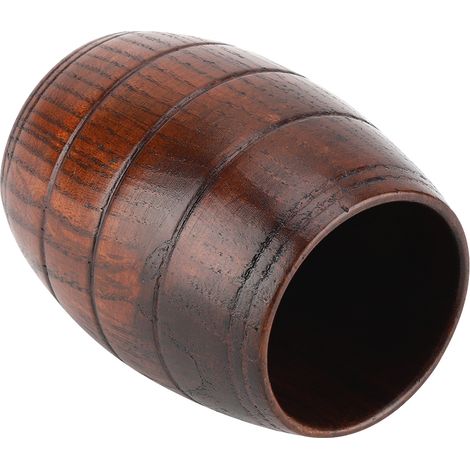Tasse à bière en bois naturel, grande capacité, style rétro pour thé, lait ou jus - Mug classique en bois (1/5)
