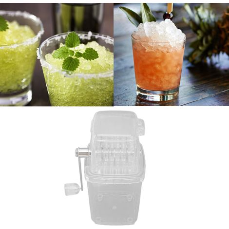 Kleiner, manueller Eiscrusher für den Hausgebrauch, multifunktionaler Eiscrusher mit Handkurbel, gewerblicher Eiscrusher, hausgemachte Eis-/Smoothie-Maschine, transparent. (1/5)