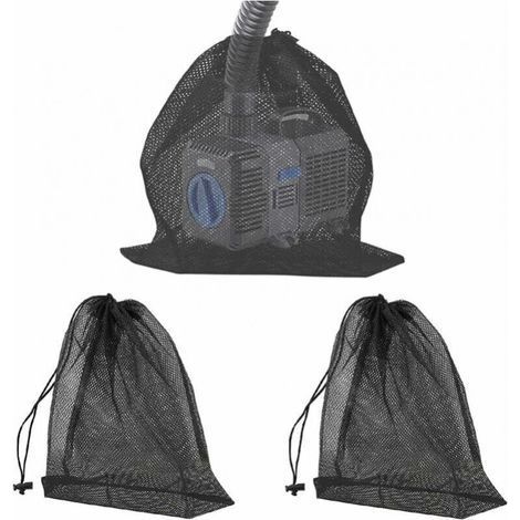 3 PCS Pump Filter Mesh Bag Pond Pump Filter Bag with Drawstring Water Pump Filter Bag Pump Barrier Bag for Outdoor Pond Filter(45x45cm) (1/4)