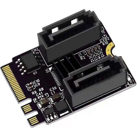 Carte d'extension M2 vers SATA3.0 KEY A+E WIFI Adaptateur disque dur M.2 vers SATA-- (1/5)