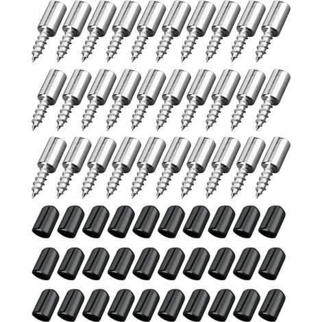 30 Pcs Shelf Support Pins with Rubber Protection, Self-Tapping Shelf Pegs for Furniture, Cabinets, Bookcases, Wine Coolers, ø7.5 mm, Holds Up to 20 kg (1/5)
