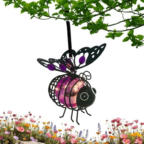 Éclairage solaire en forme d'abeille à suspendre avec crochet (1/5)