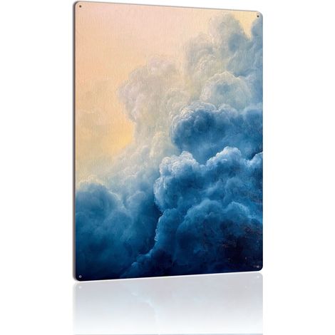 Plaque en Métal Rétro Décorative pour Café de la Plage de Coquillages, Atmosphère Maritime et Détente 30x20 cm. (1/5)