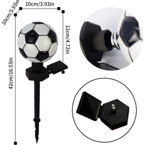 Lampe De Nuit - Lampe Solaire En Forme De Ballon De Football - Étanche Ip44 - Pour Jardin Terrasse Allée - 1 Pièce (1/5)