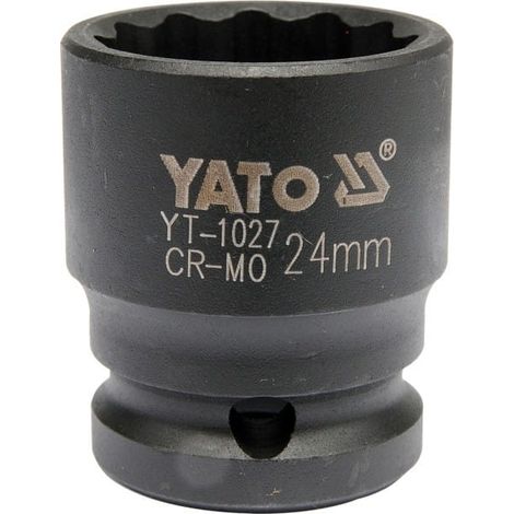 BUSSOLA A IMPATTO YATO A 12 PUNTE DA 1/2"" CORTA PER MOZZI DA 24 mm