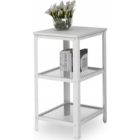 Estantería industrial de 3 niveles para sala de estar, atornillada, 40x40x80 cm, blanca + blanco mate. (1/5)