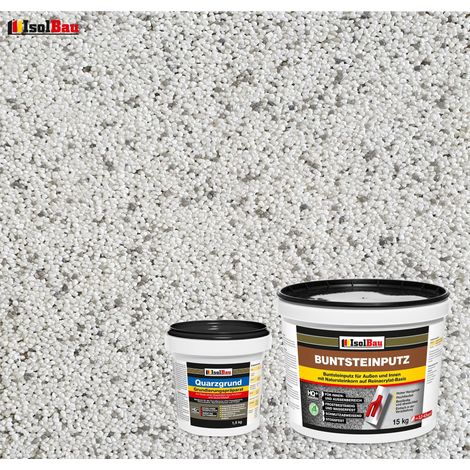 IsolBau Set Intonaco per Mosaico Mosaikputz BP70 15kg + Primer al Quarzo Quarzgrund 1,5kg (1/2)
