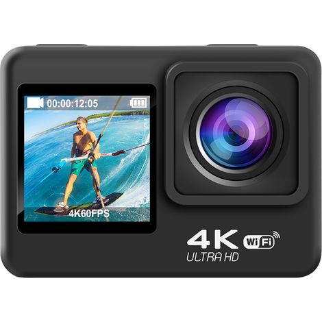Caméra de sport étanche 4K 60 ips avec double écran et grand angle DV pour le cyclisme en extérieur (1/4)