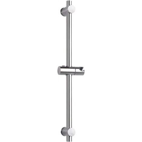CHOYCLIT Barre de douche en acier inoxydable 304, avec fixation réglable en hauteur et en angle, acier inoxydable brossé et finition chromée polie, chrome acier inoxydable, Chrome poli, 66cm (1/2)
