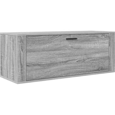 Zapatero pared contrachapada gris Sonoma 100x35x38 cm vidaXL (1/5)