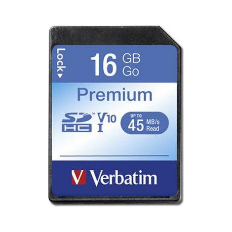 Verbatim Carte mémoire flash - 16 Go - Class 10 - SDHC (43962)