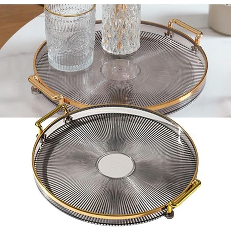 Assiette de Inscripteur Salle de Bains Ronde T Tea The T BEUILLET II (Or de suie) (1/4)