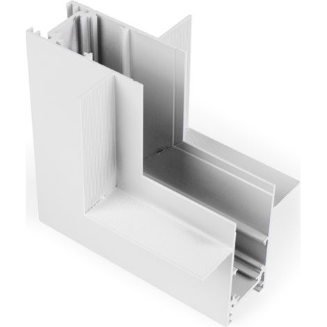 Connecteur en L pour rails magnétiques encastrés 20mm - Vertical - Blanc