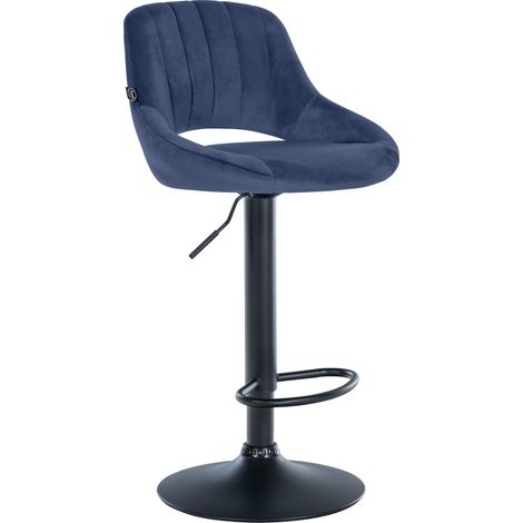 Taburete de bar Milet de terciopelo Azul Negro