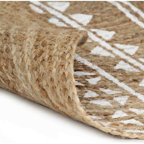 Maison Exclusive - Ručně vyrobený koberec z juty s bílým potiskem 150 cm (1/5)