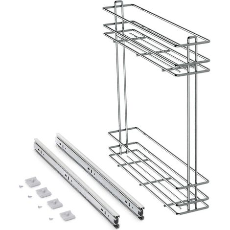 Emuca Flaschenregal SupraMax, ausziehbar, Modul 150mm, Stahl, Verchromt (1/4)