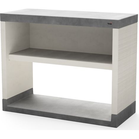 TUOZI - Module Stand PLAN/VENIT 2 pour Barbecue en Béton Préfabriqué (Blanc, Gris - 110 x 47 x 47 cm) - Usage Extérieur