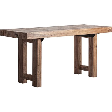 Table de salle à manger contemporaine bois marron finition marbrée - Marron bois naturel marbré (1/5)