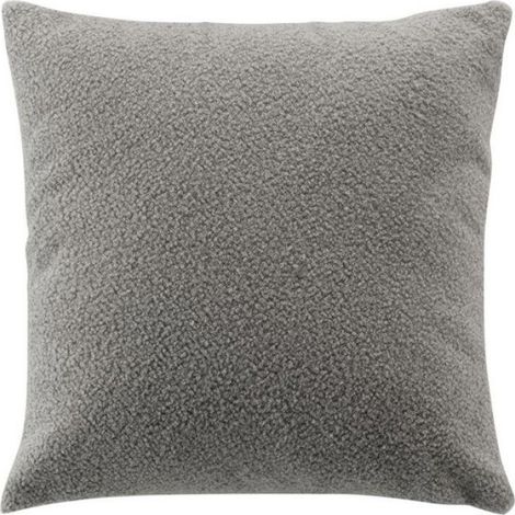 Coussin Déhoussable 45 x 45 cm – Bouclette Unie – Wooly Gris (1/5)