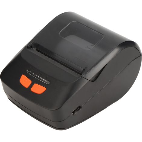 Imprimante thermique portable sans fil avec interface USB-C, fenêtre transparente, impression rapide, pour étiquettes d'expédition, noire