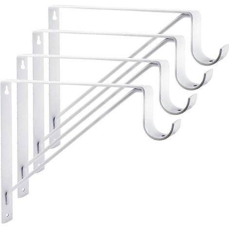 Lot de 4 supports robustes pour étagères et tringles de placard, idéaux pour le rangement. (1/5)