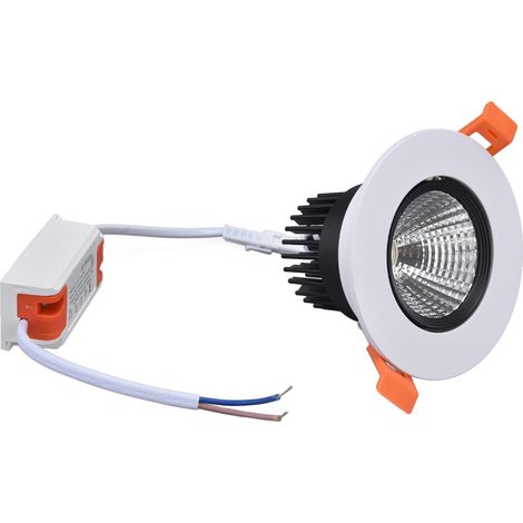 Spot LED encastré COB 7 W 630 lm, intensité réglable et dimmable, idéal pour centres commerciaux, hôtels et salons (100-264 V). (1/5)