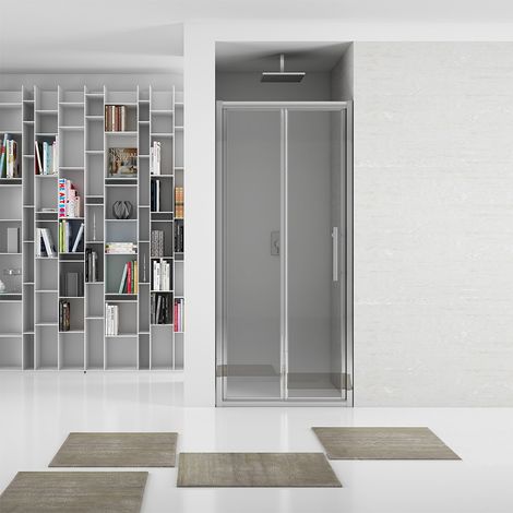 New plus - porta soffietto 87-91 cm vetro trasparente 6mm, h. 1,95 (1/3)