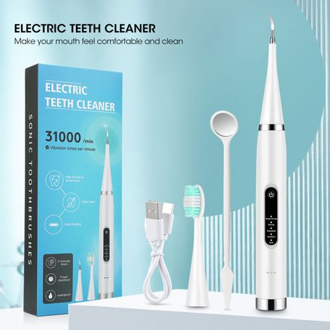 Kit de zoom dentaire pour le nettoyage du tartre dentaire avec brosse à dents 5 vitesses pour éliminer le tartre et la saleté. Kit d'élimination du tartre pour hygiène dentaire