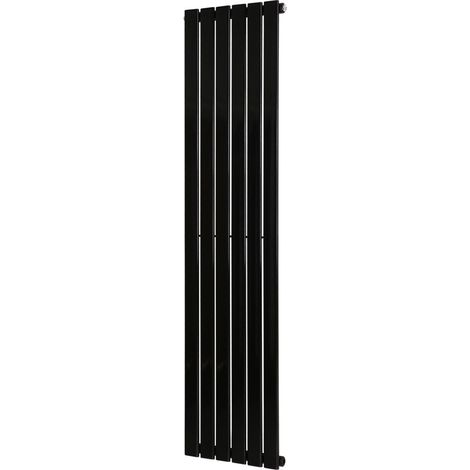 Warmehaus Flat Panel Black Radiator Vertical Single 1600x408mm