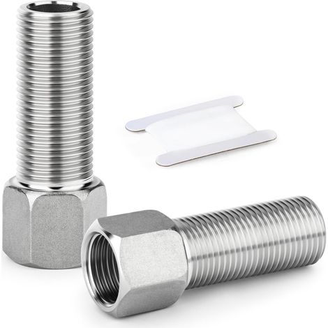 Stück Rohrverschraubung aus Edelstahl 304, Sechskant-Verlängerungsadapter, 1/2" MBSP x FBSP, 60 mm/2,36 Zoll Länge 2 Stück 70 mm (1/5)