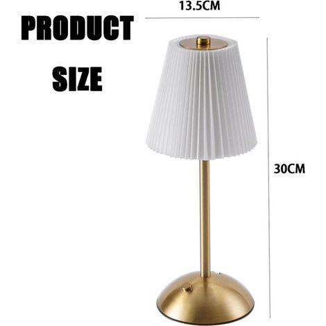 Lampada da scrivania a LED, piccola lampada da scrivania plissettata, lampada da comodino minimalista, dimmerabile con paralume, luce soffusa per la camera da letto (1/5)