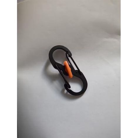 noir Petit crochet en acier inoxydable avec verrou, crochet rapide en forme de huit, anneau en S antivol, crochet pour clés, crochet pour sac de voyage. (1/5)