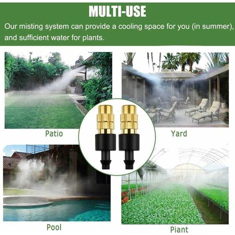 Buse de pulvérisation en Laiton 20 Pcs Pulvérisateur d'Arrosage en Laiton Ajustable Buse Tête d'Arrosage Arroseurs Atomiseurs pour l'Irrigation de l'Arrosage des Jardins (1/3)