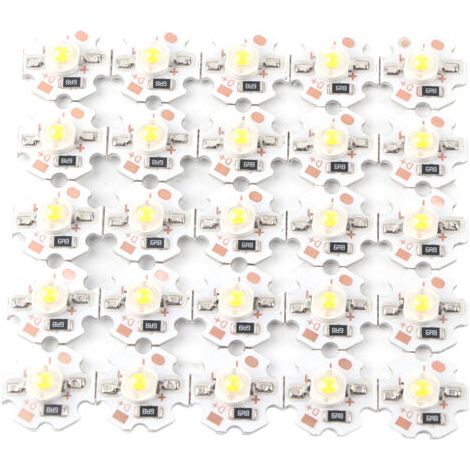 QORVA-25Pcs LED Perles De Lampe 5V LED Puces 200LM 1W Haute Puissance SMD LED Lampe Puce Ampoule pour Home Studio Exposition Foodlight/Spot Ampoule Remplacement(Blanc chaud 3000-3200K) (1/5)