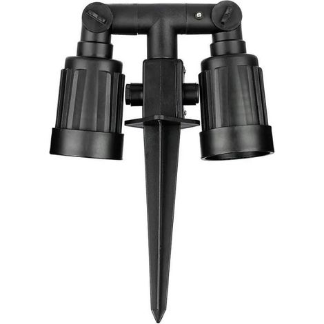Spot à Piquer LED 2 Têtes Extérieur IP44 pour Ampoule E27 - SILUMEN
