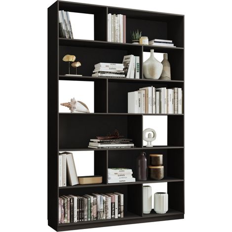 Etagère Design Asymétrique 12 Niches Noire L 120 H 186.4 P 29.4 cm (1/5)