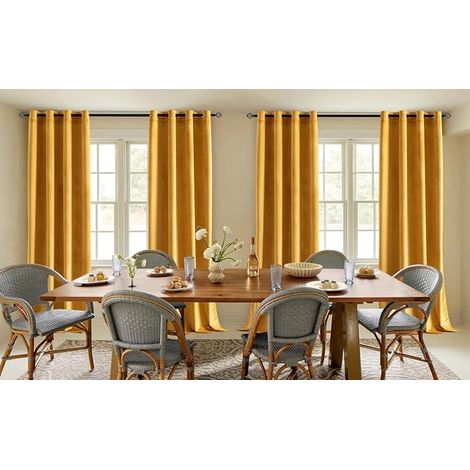Rideaux Occultant Salon 140x280 cm Jaune Moutarde (1/3)