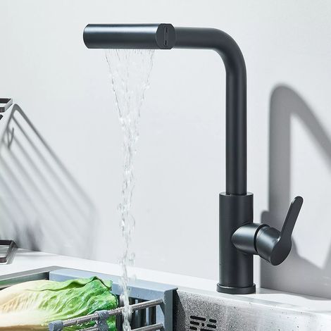 Robinet Avec Cascade Mitigeur Cuisine，Robinet Pivotant 360,Robinetterie de Cuisine,Robinet de Cuisine Haute Pression (1/5)