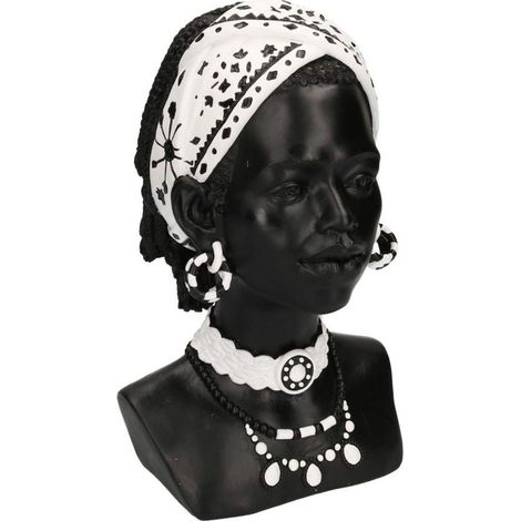 Statua resina busto donna africana cm 18x20h30 (1/5)