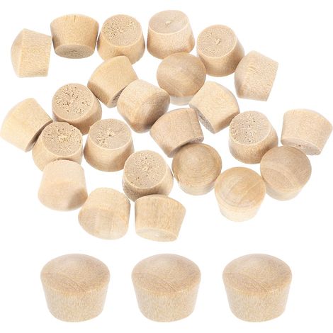 56pcs Bouchons de Fleurs en Bois, 7.5mm/0.3" Cache Vis en Bois Bouchons Bouteille Réutilisable Tête Plate pour Cacher Trous de Vis Décoration Meubles Travail Artisanat (9x7.5mm) (1/5)