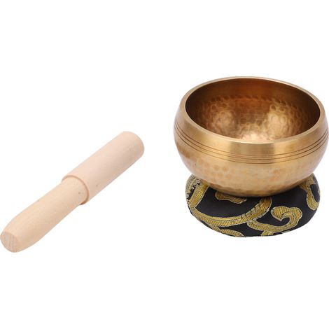 Lustre à fond plat martelé à la main pour un son tranquille et paisible diamètre de 8 cm pour la méditation, le yoga et la relaxation.