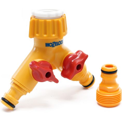 Hozelock 2256 Dual 2 Way Hose Tap Connector Two Hoses One Tap (1/3)