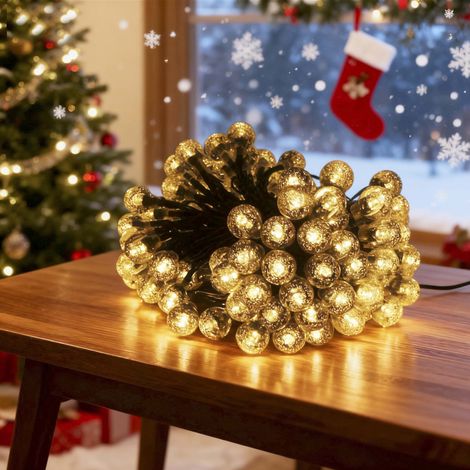 Guirlande Lumineuse Noël 30 LED Blanc Chaud Ampoules Verre Certification ETL Décoration Fête Sapin Jardin Terrasse Mariage 65m (1/4)