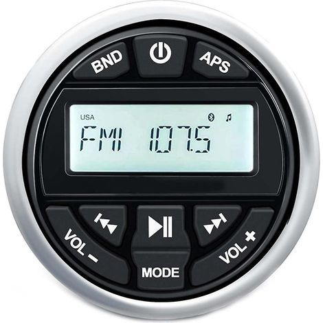 Ricevitore stereo marino digitale impermeabile con Bluetooth, lettore MP3, radio AM/FM e porta USB per lo streaming. (1/4)